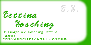 bettina wosching business card